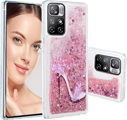 CCSmall Funda transparente para Xiaomi Redmi Note 11 4GRedmi Note 11S, brillo brillante líquido que fluye arenas movedizas a prueba de golpes Funda