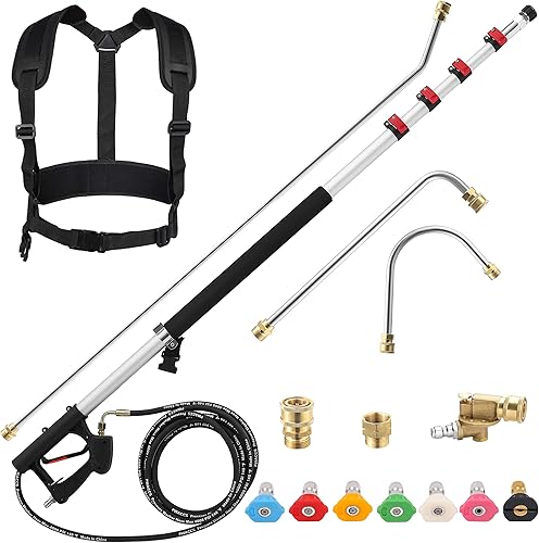 PWACCS Varita de lavado a presión, 60 pulgadas de repuesto de varilla de extensión de arandela eléctrica, M22 a 14 de pulgada de conexión rápida de