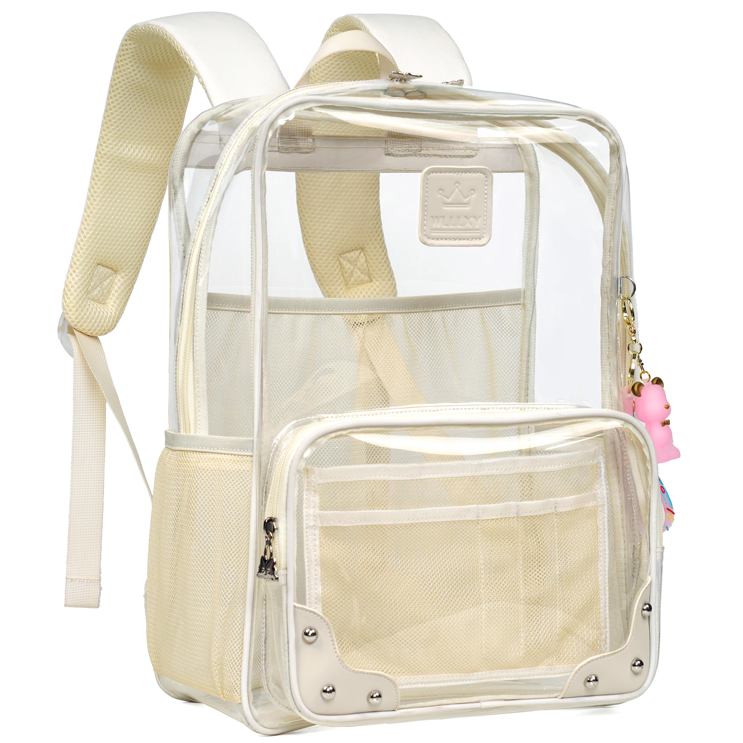 Caoroky knight Clear Backpack Heavy Duty Transparent Laptop Backpacks 15.6 Inch See Through TPU Travel Daypack Large College Bookbag for Women Men