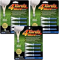 Player Supreme 4 Yards More Golf Tees (3 1/4") 3-Pack (12 Tees) - Proven Distance Boost in Robotic & Field Tests