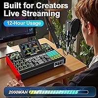 Vista 9 de Paquete de equipo de podcast con micrófono de condensador de 3.5 mm para transmisión en vivo, canto y juegos en PC/teléfono, paquete de micrófono