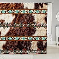 Vista 11 de Cortina de baño azteca de 72 pulgadas de ancho x 72 pulgadas de largo, cortina de ducha étnica tribal con flechas occidentales, juego de cortina