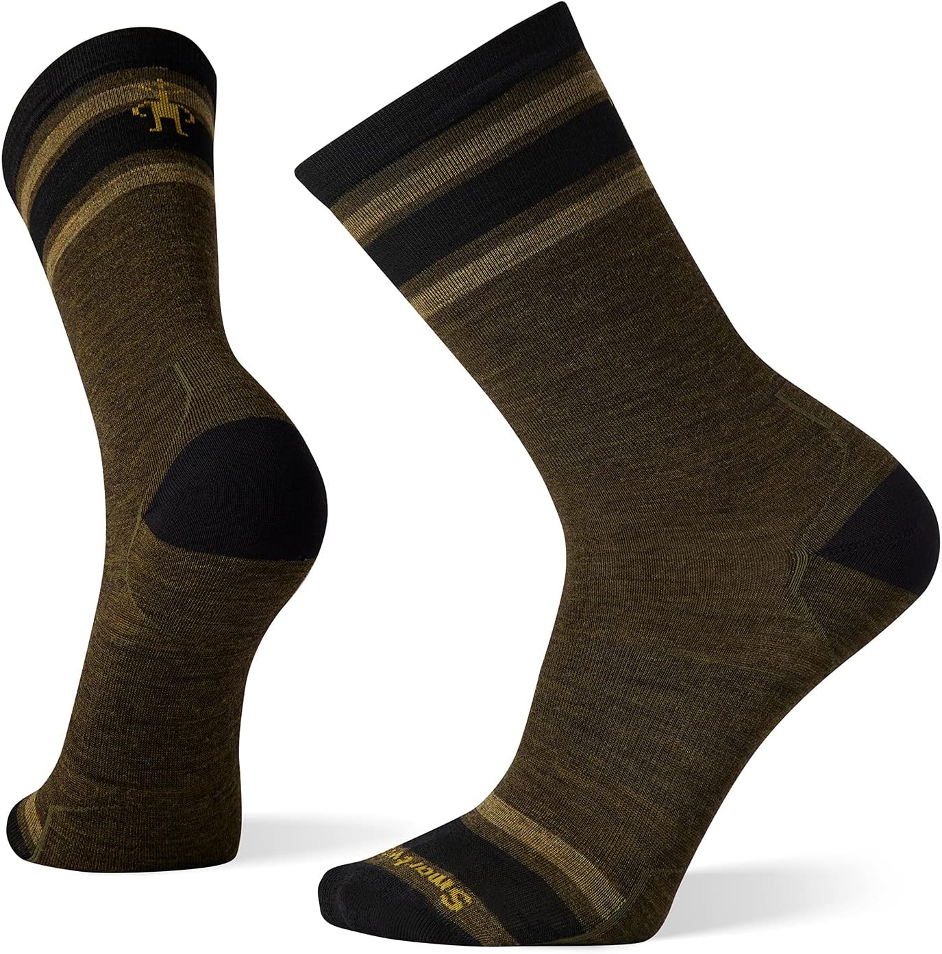 Smartwool Men’s Everyday Top Split Stripe Crew Sock Moisturewicking
