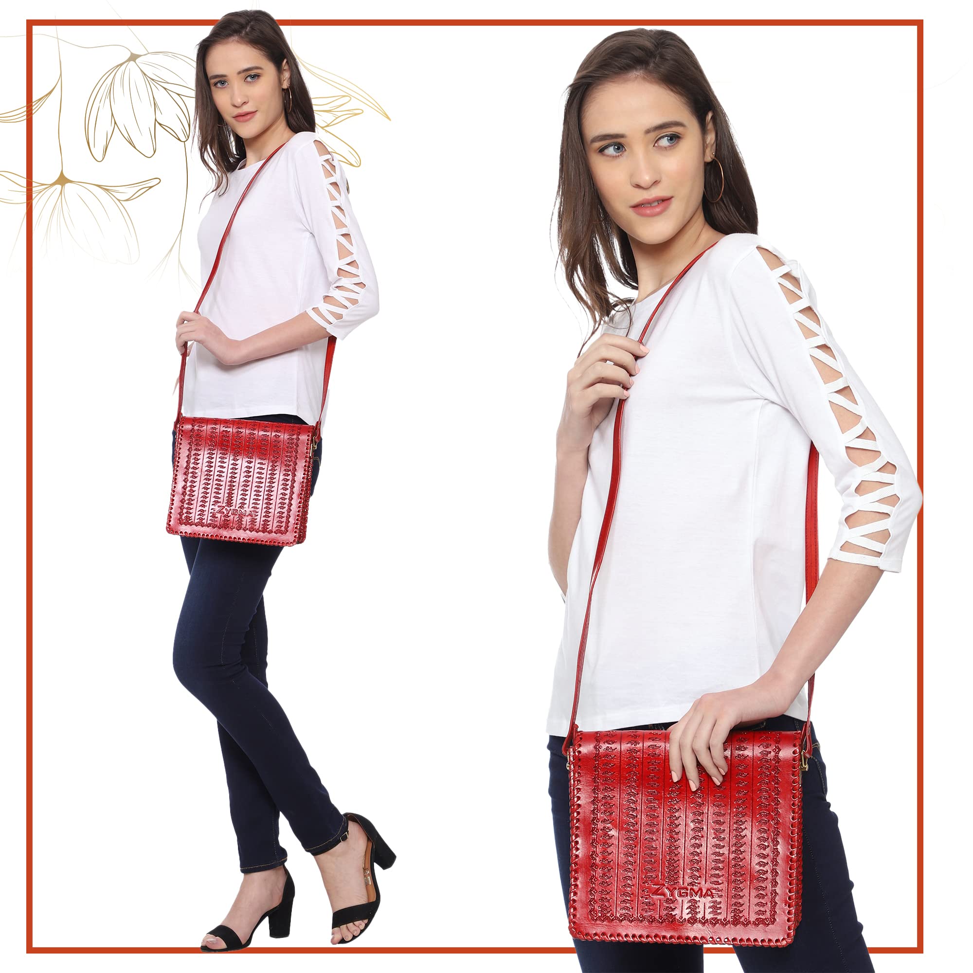 バッグ jima Buy zygma Genuine Leather Sling Bag for Women | Handmade Compact
