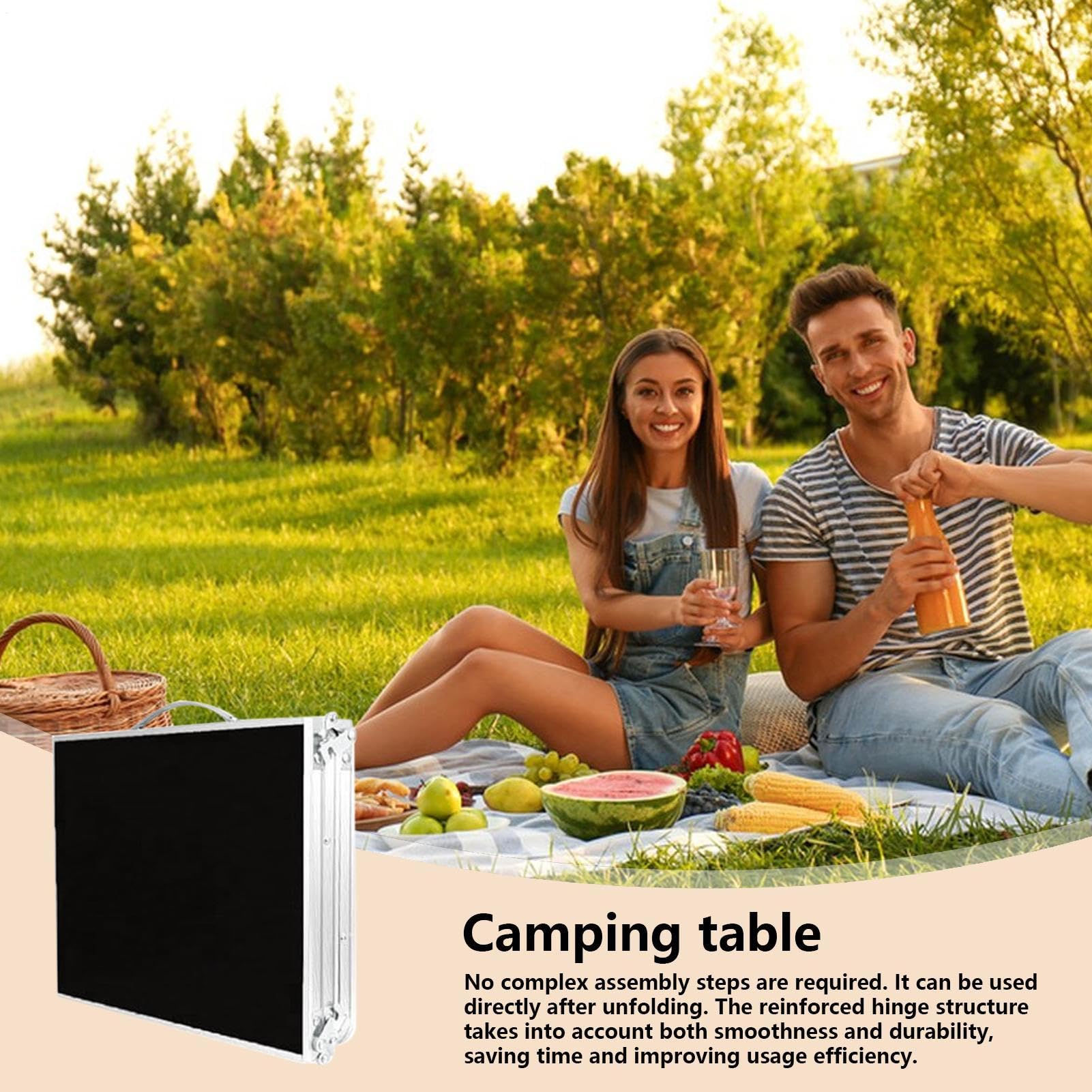 Folding Utility Bench – Steel Frame Ta,ble, Foldable Outdoor Bench | Space-Saving Design Folding, Adjustabble Height Portabble Picnic for Camping, Tailgating, BBQs, and Outdoor Adventures