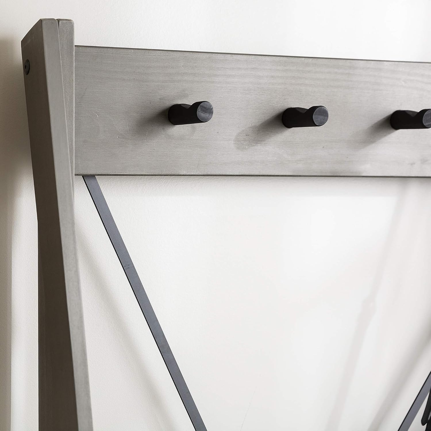 Walker Edison X Back Farmhouse Entryway Bench Hall Tree Coat Rack Shoe Storage Shelf Mudroom Hallway Organizer, 68 Inch, Grey : Home & Kitchen