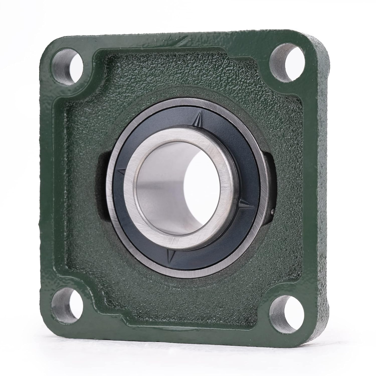 XIKE 2 Pcs UCF207-22 Bore 1-3/8" Pillow Block Square Flange Mounted Ball Bearings, Solid Cast Iron Base and Self Aligning Chrome Steel Sealed Bearings.