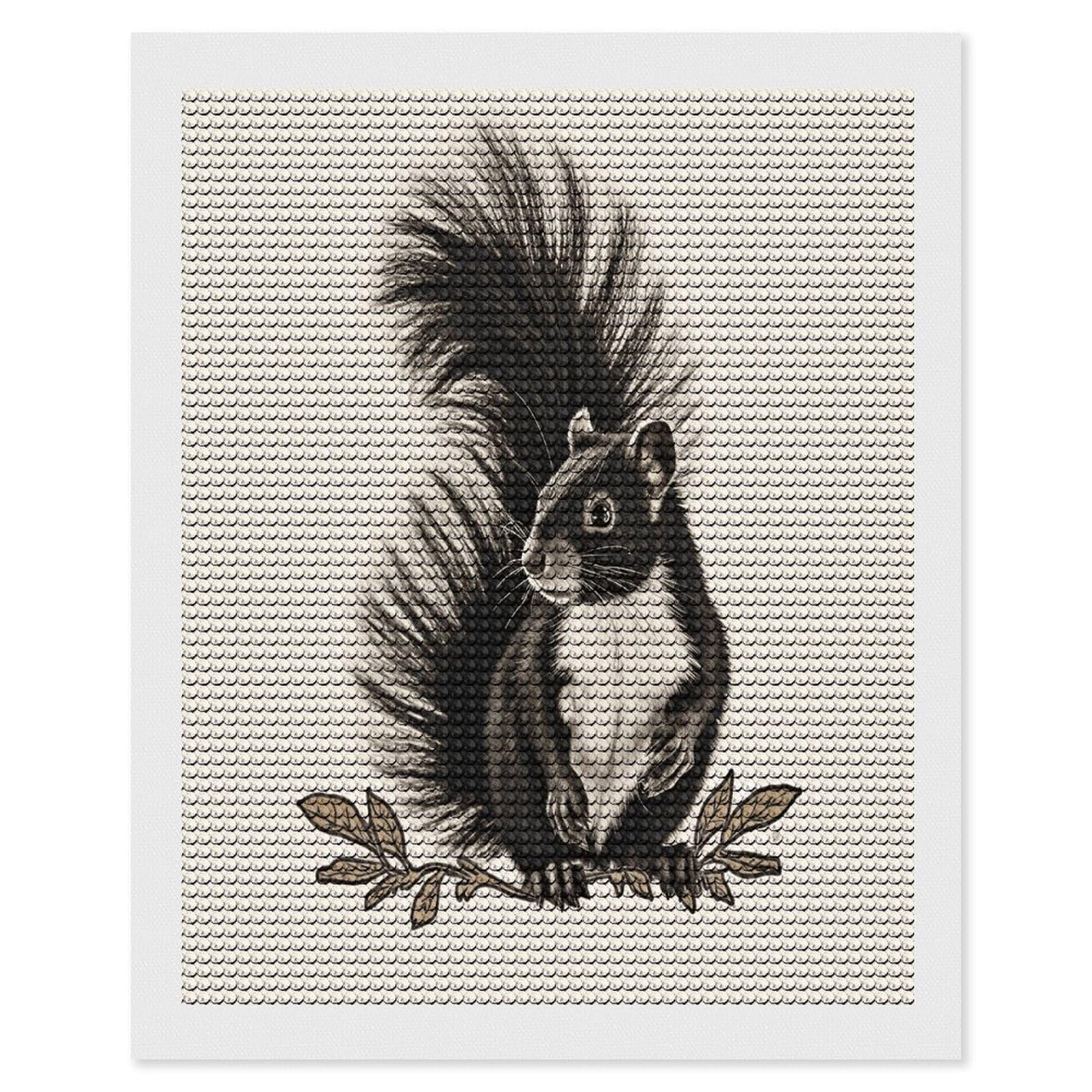 Skunk Diamond Art Kits for Adult Round Full Drill Diamond Dots Paintings for Beginner Picture Art DIY Diamond Painting Kits 5D Diamond Art Painting for Home Wall Decor 16"x20"