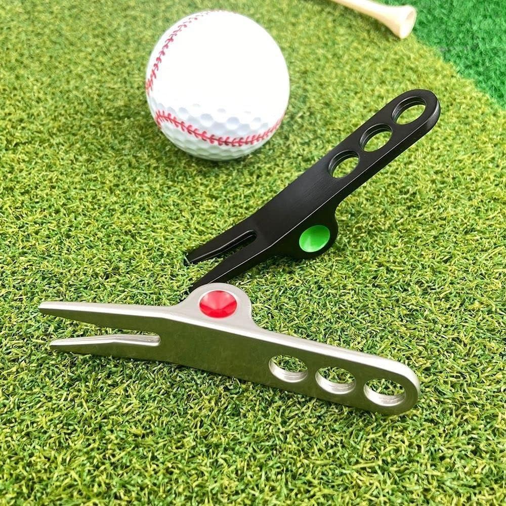 Jizlan 2 Pcs Silver Golf Ball Fork Pivot Divot Repair Tool for Cameron Divot Tools for Scotty Golf Divot Tools