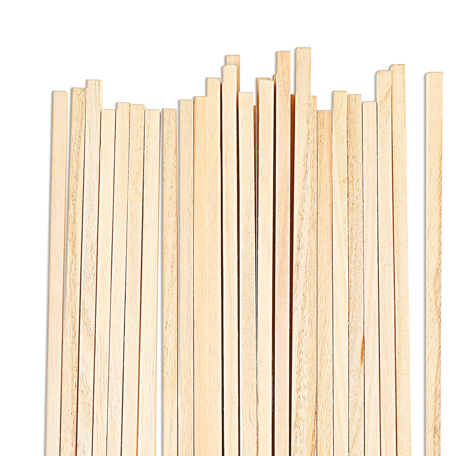 30Pcs Wooden Square Dowel Rod, 1/4 x 1/4 x 12 inch Small Furring Strips Unfinished Hardwood Sticks Bamboo Balsa Wood Slats for DIY Crafts Projects Home Decor Model Making