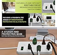 Vista 6 de Go Green Power (GG-18316WH) Protector de sobretensiones de 8 tomas, color blanco