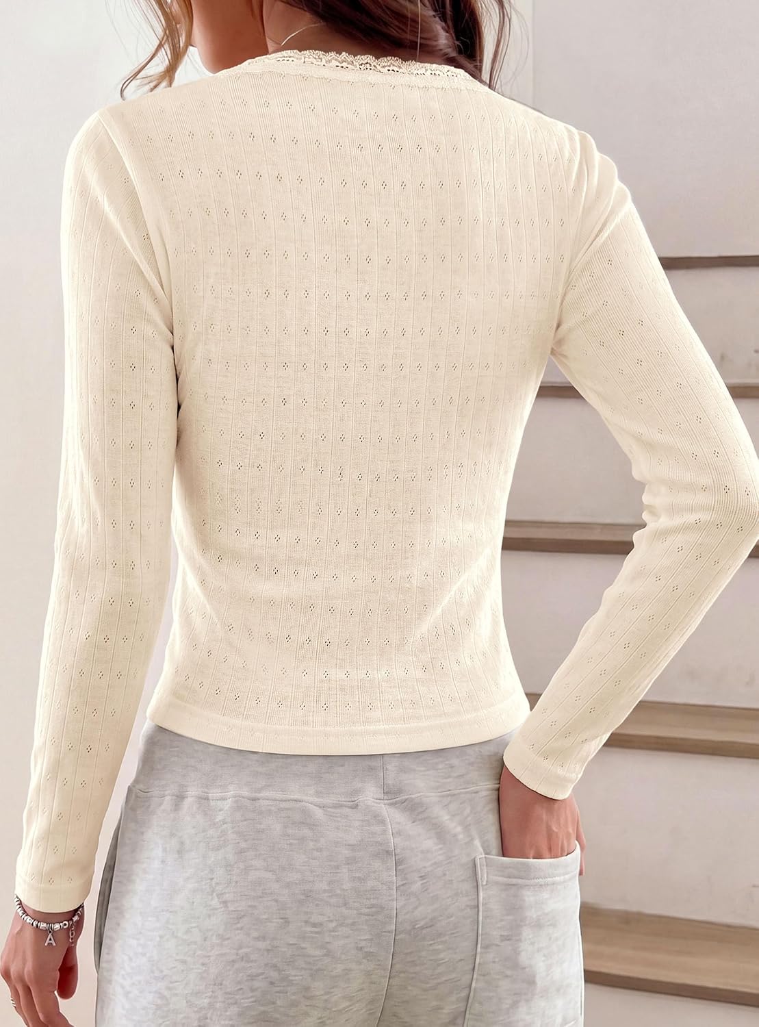 PRETTYGARDEN Womens Long Sleeve Henley Shirts Going Out Tops image 4