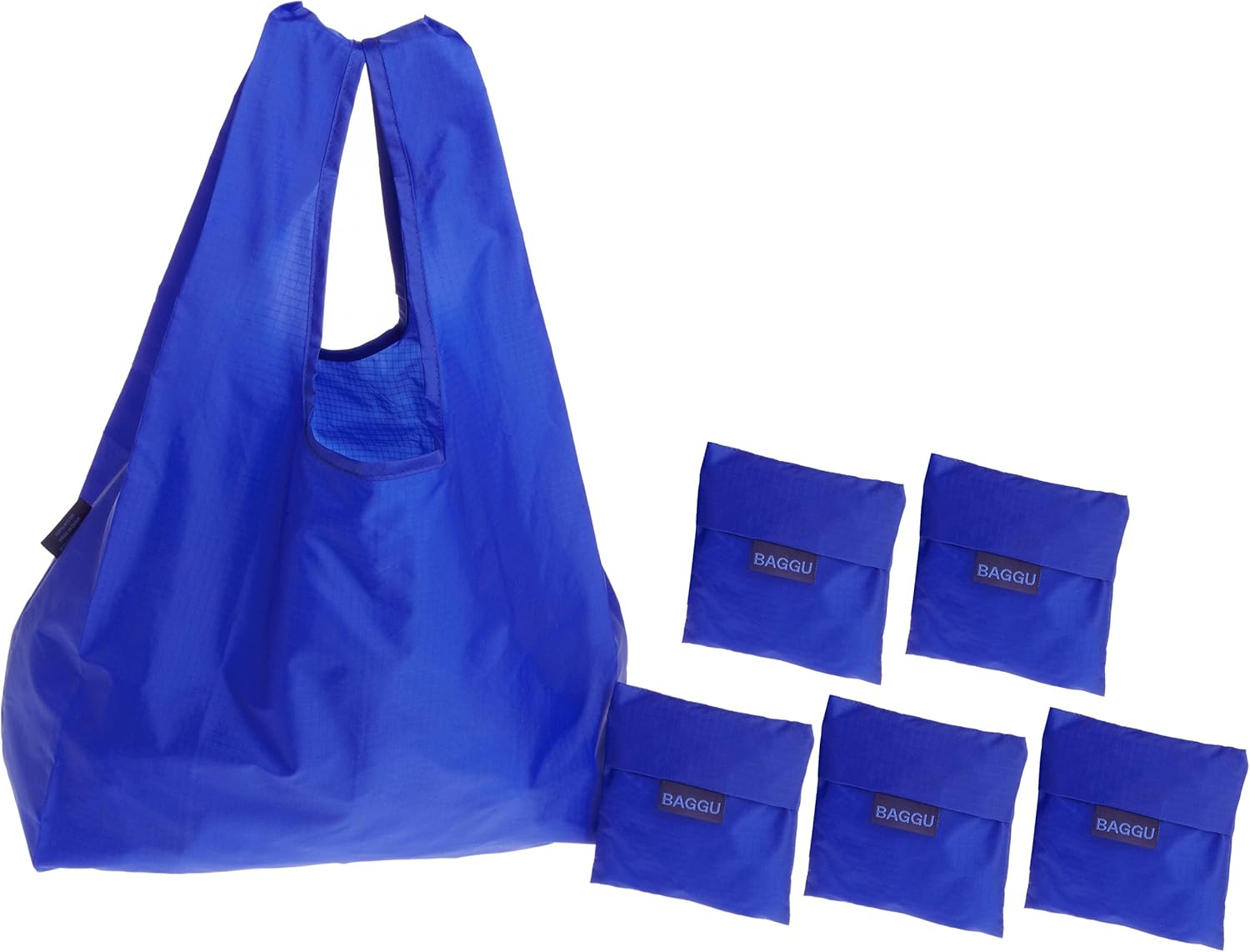 BAGGU Reusable Shopping Tote 6Pack,Cobalt,one size