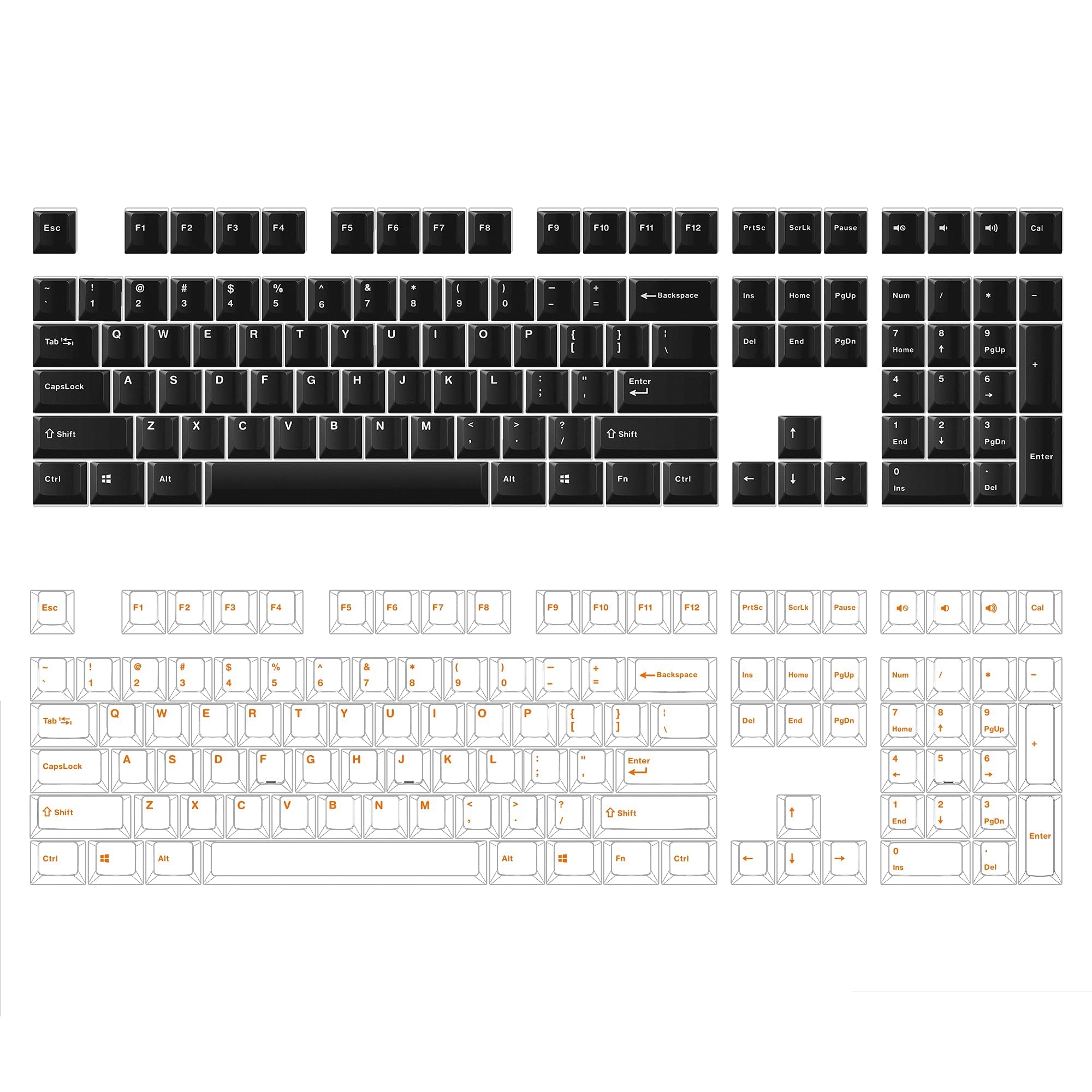 Mistel Doubleshot PBT Keycaps, OEM Profile 108 Keys Plus 11 Keys Set, WOB Bundle with Mistel PBT Dou