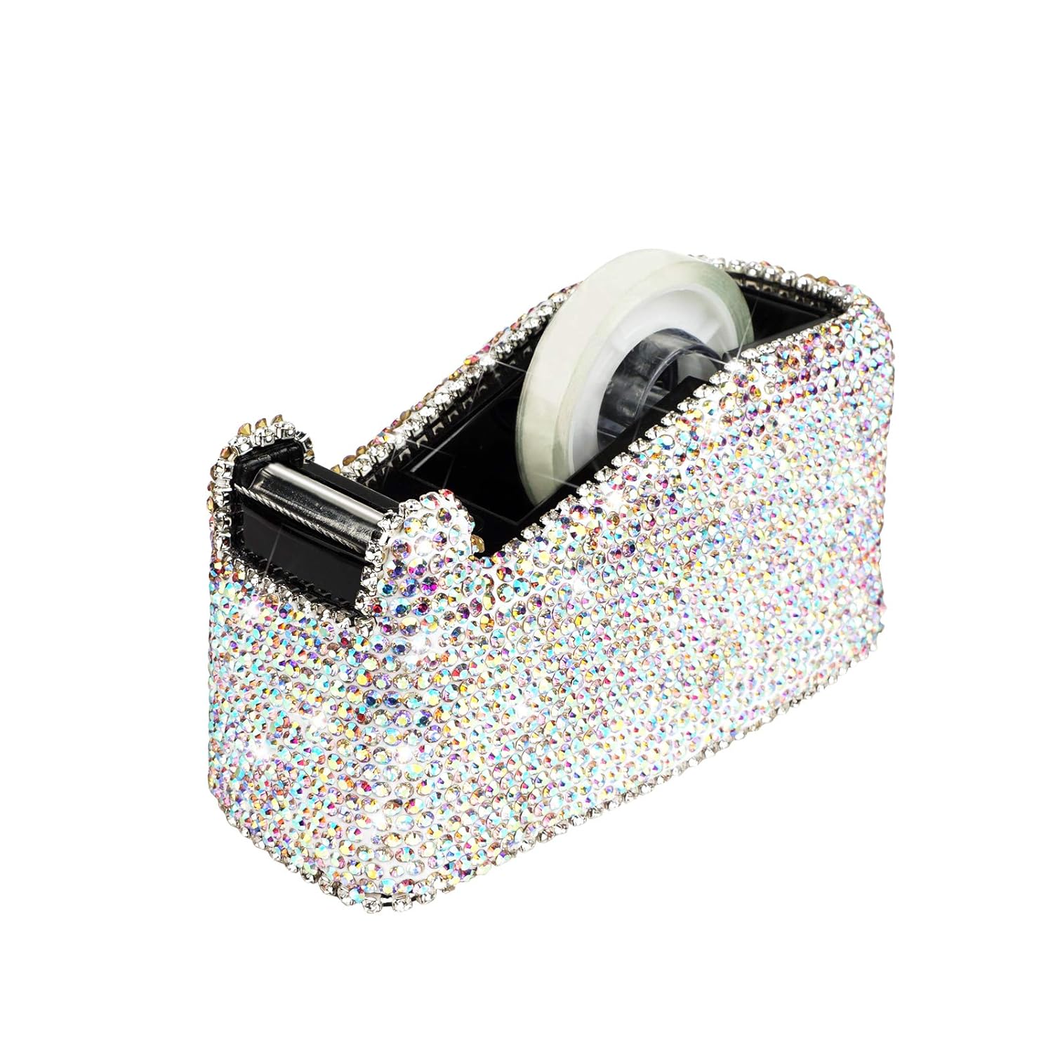 Bling Crystal Luxury Handmade Diamond Desktop Tape Dispenser for Fashion Girls Women (AB Color)