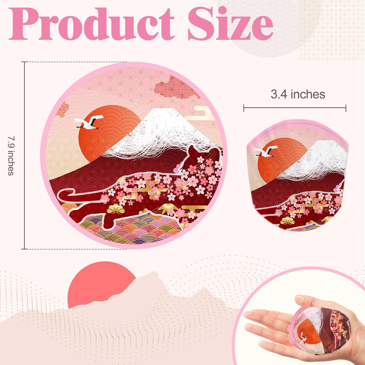 Mototo Foldable Flying Disc Fans, 30PCS Japanese Foldable Disc Fan 8 Inch Pop up Round Collapsible Hand Fan Bulk with Pouch for Women Purse Travel Beach Game Wedding Party Favor Decoration, 6 Style image 2