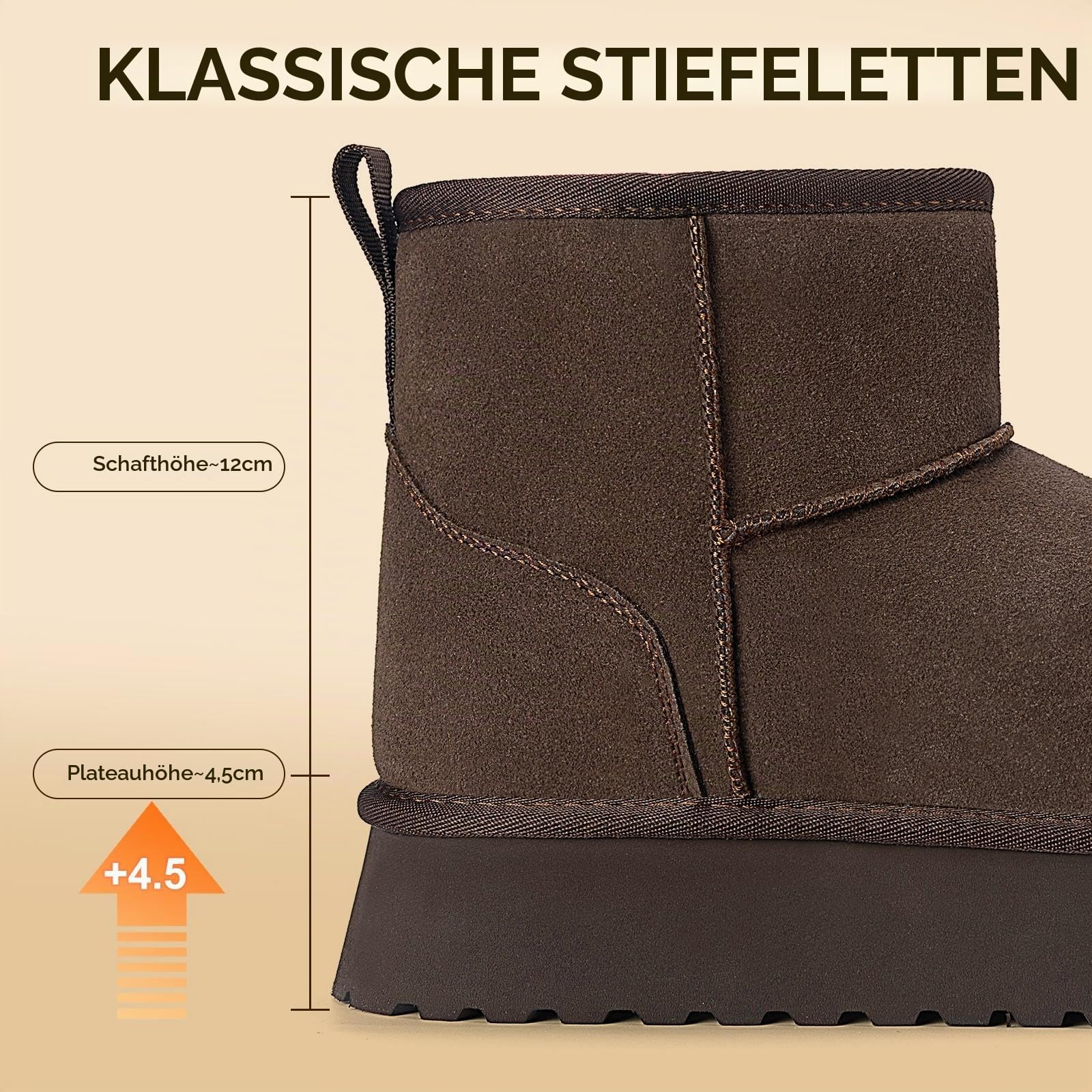 Mishansha Schneestiefel Damen Gefüttert