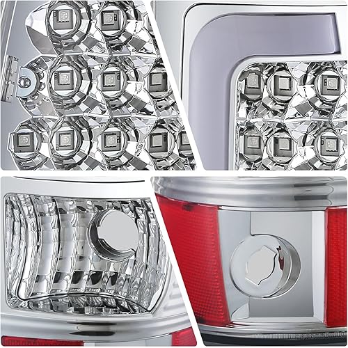 Miniatura 4 de DNA MOTORING TL-CSIL03-LED-3D-CH-CL Conjunto de luz trasera LED 3D para lado del conductor y del pasajero compatible con Silverado 03-06  07 Sierra