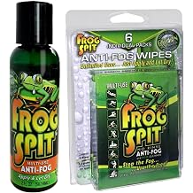 Frog Spit Anti-Fog Concentrate and Wipes - 2 oz. Bottle of Anti-Fog Solution, 6 Travel Wipes - Anti Fog for Glasses, Goggles, Face Masks, Helmet Face Shields