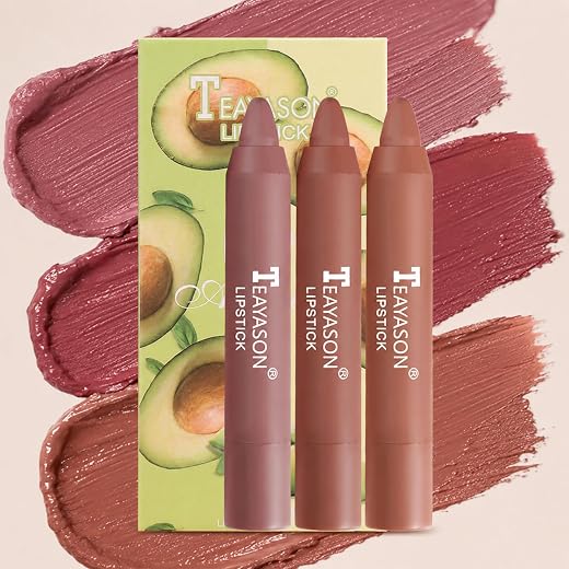 Lápiz labial, Mate Pintalabios, Lipstick de 3 Colores Brillo de Labios mate Pintalabios, mate Larga Duracion Velvet Set, Taza Antiadherente Lápiz Labial Impermeable sin Decoloración (02)