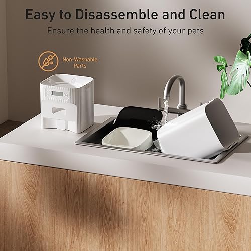 Miniatura 7 de Comedero automático para gatos, 7 L29 tazas, con bolsa desecante, 1-6 comidas, ideal para alimentos secos de 0.79 a 0.59 pulgadas, adecuado para