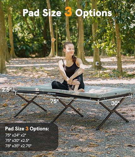 Miniatura 5 de Willpo CertiPUR-US - Colchón de espuma para campamento colchón de viaje portátil enrollable para dormir cama de invitados para campamento con funda