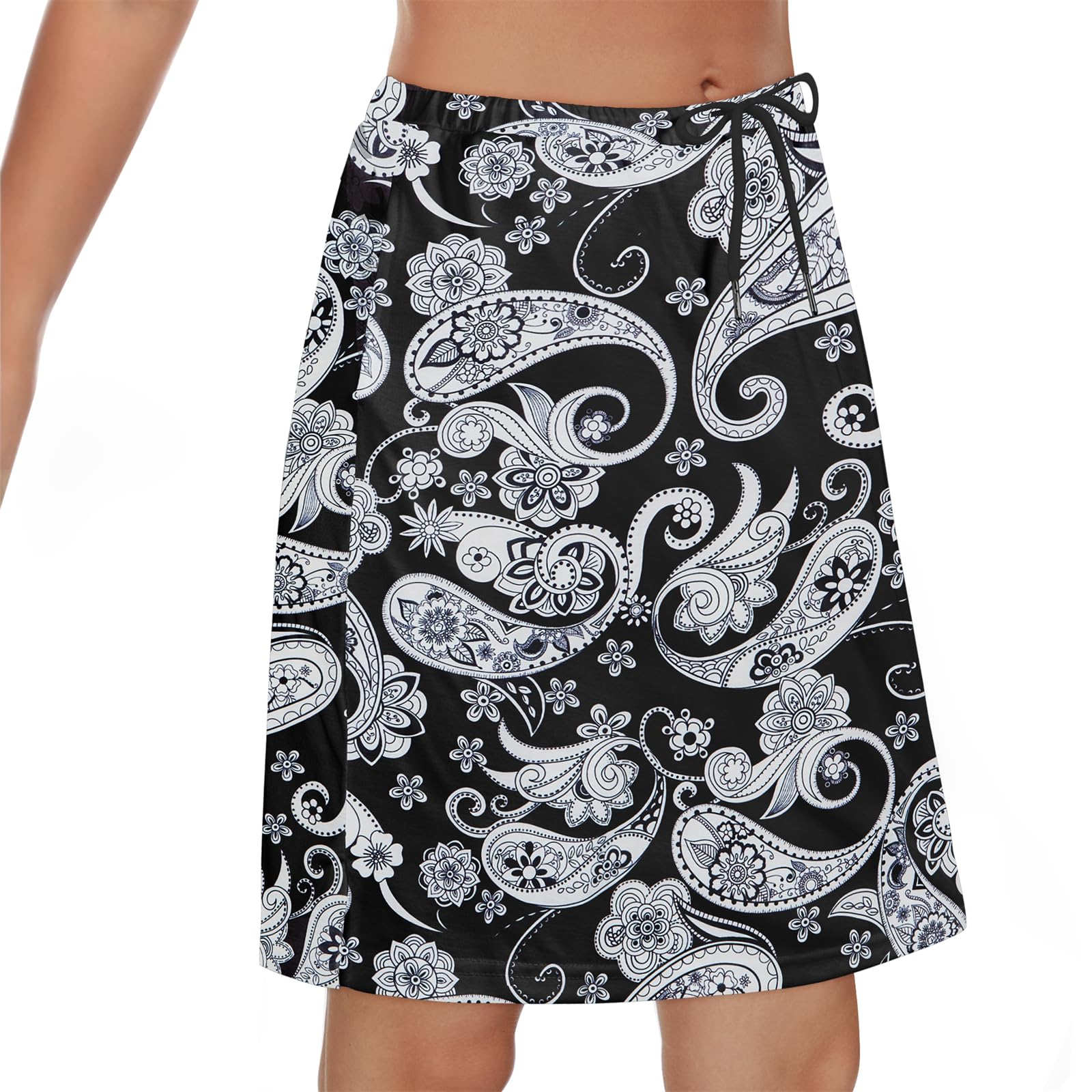 American Trends Falda pantalón para mujer con bolsillos, falda atlética, longitud hasta la rodilla, falda con cordón en la cintura, falda de tenis y golf