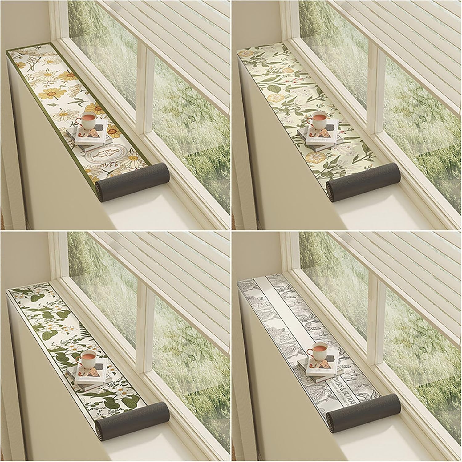 Window Sill Cushion Length 24 36 50 80 in, Ledge Decor Protector Mat, Windowsill Protector Mat for Kitchen Countertop/Offices/Balconies(B,L 32IN X W 10IN)