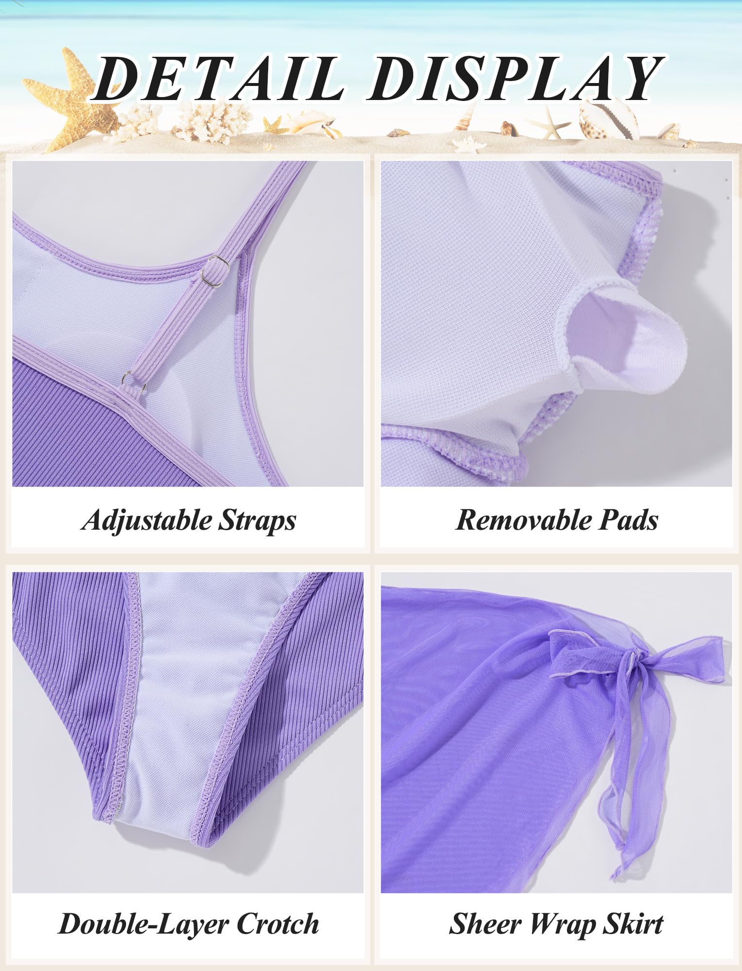 Happy Cherry Bikini Ragazze 3 Pezzi Costume da Bagno Mode Comodo Abbigliamento da Spiaggia Bambina Costume Tankini Estivo 9-16 Anni