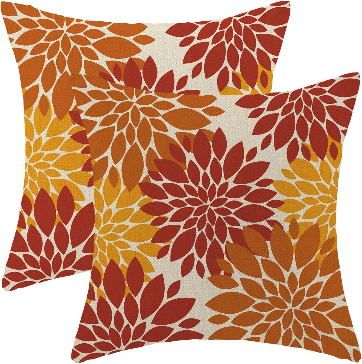 GIOPAMGO Burnt Orange Yellow Pillow Covers 18x18 Set of 2