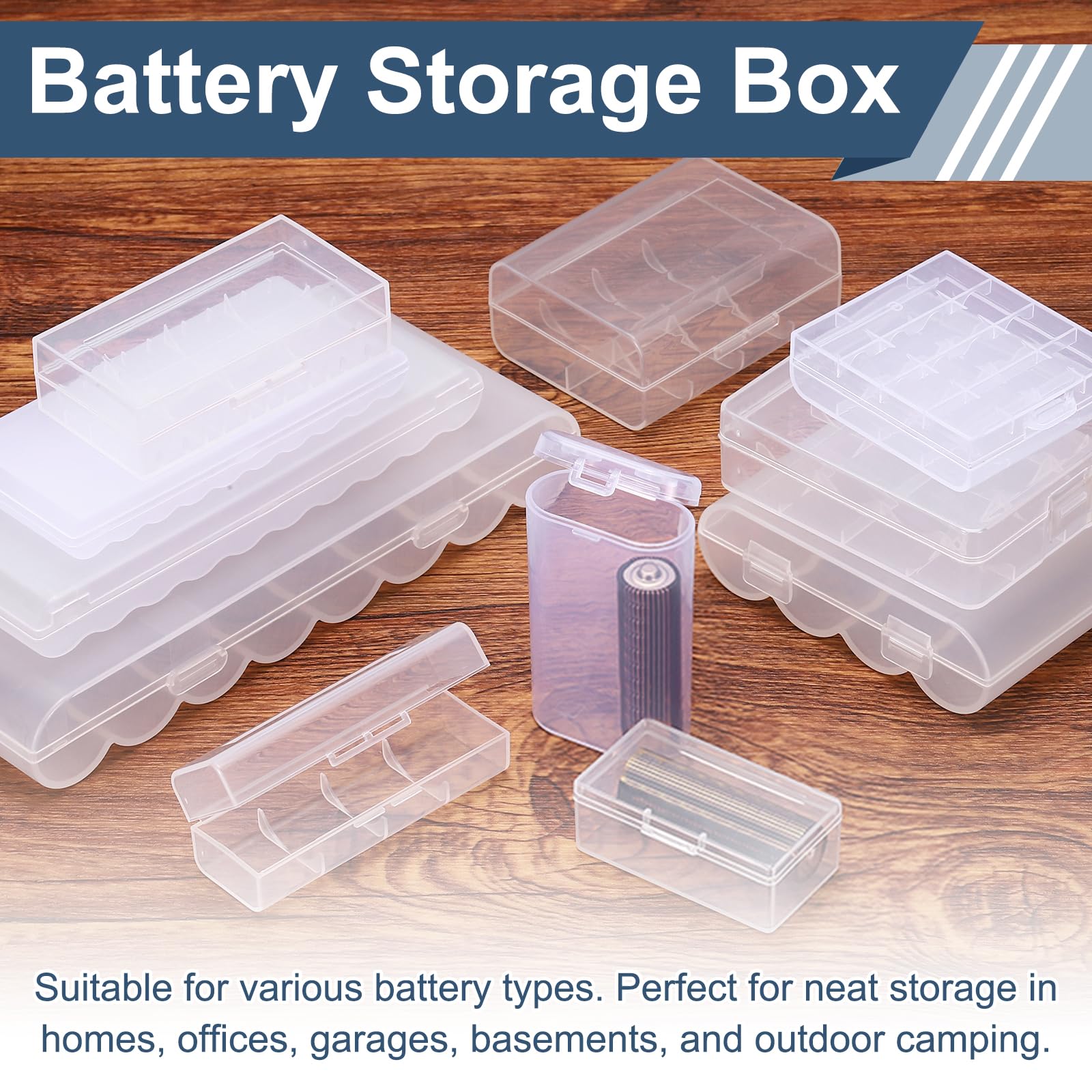 QUARKZMAN Porta Batterie Organizer Scatola Immagazzinaggio 4 x AA/AAA Custodia In Plastica Trasparente Confezione 10