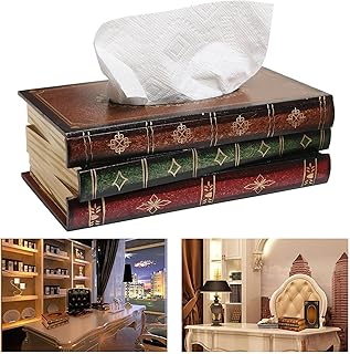 Itian retro książka drewniana dozownik chusteczek pokrowiec na serwetki organizer