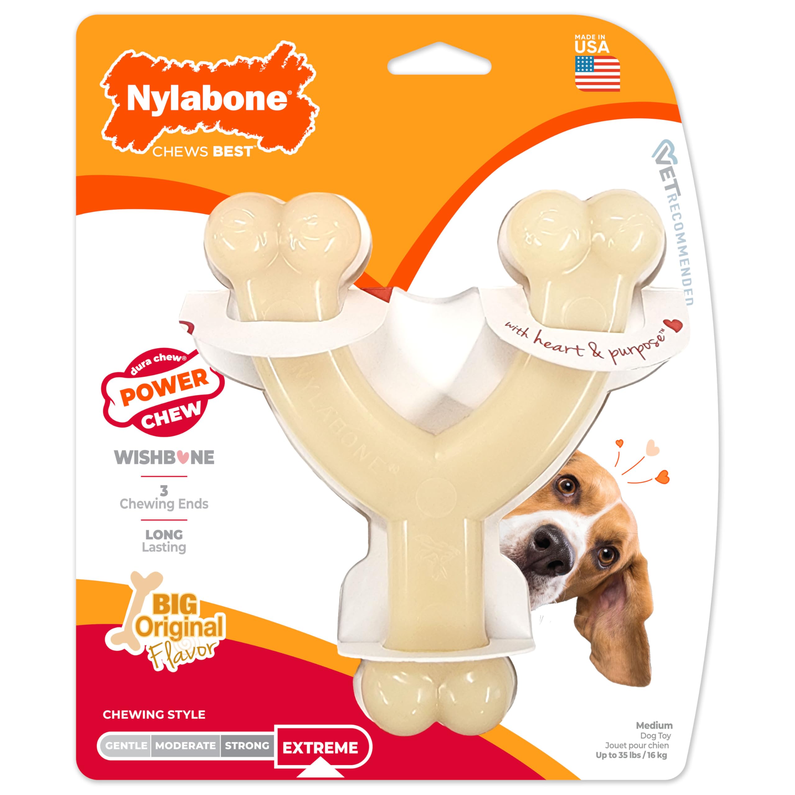 Nylabone Extreme Wishbone Dog Chew (Chicken)