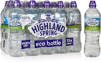 Highland Spring Eco Still Water Sportscap, 15 x 750 ml, 11250 millilitre