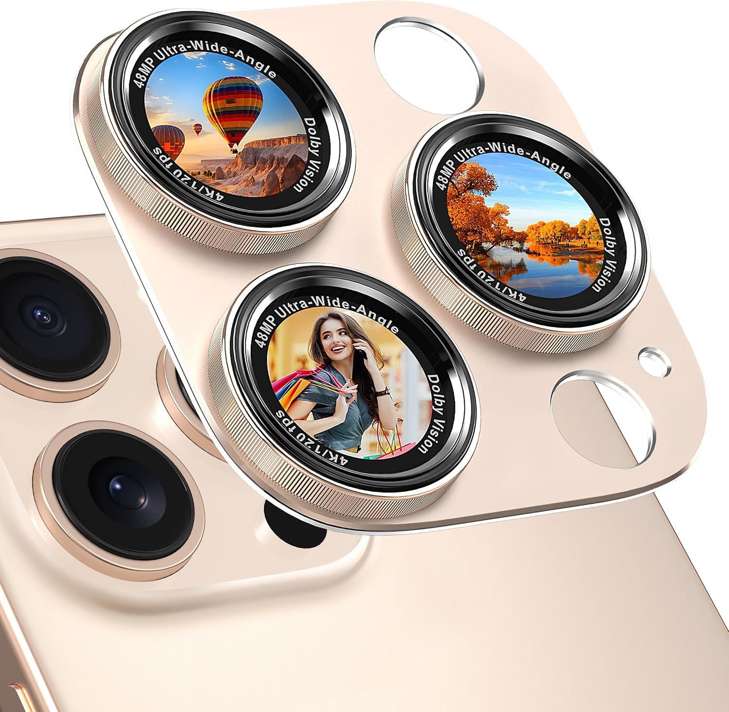 Camera Lens Protector for iPhone 14/16 Pro/Max, Desert Gold