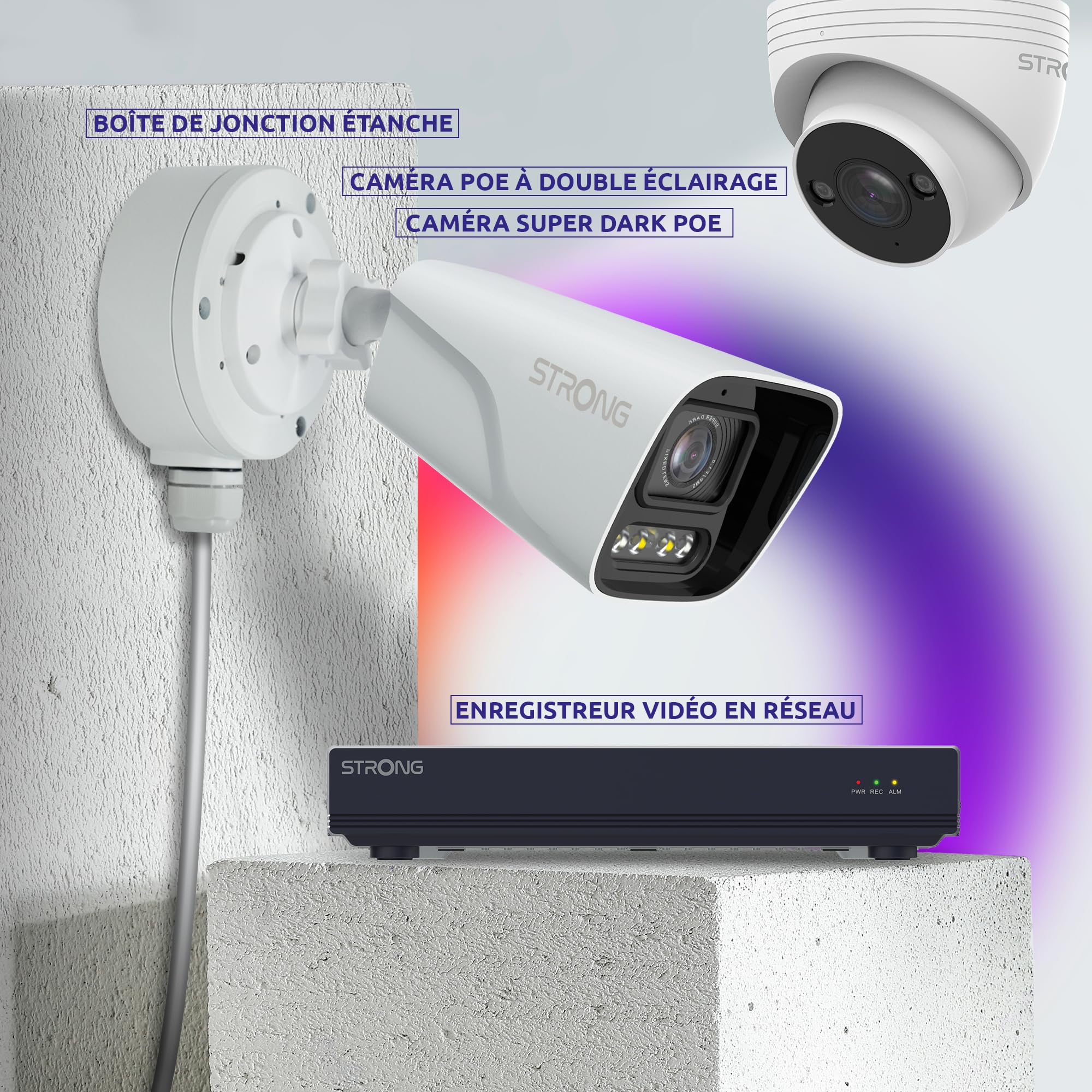 STRONG - ENREGISTREUR VIDÉO en RÉSEAU 12 CANAUX, NVR1120-8P, 8 TB, POE, 8MP, HDMI 4K, Digital Video Recorder