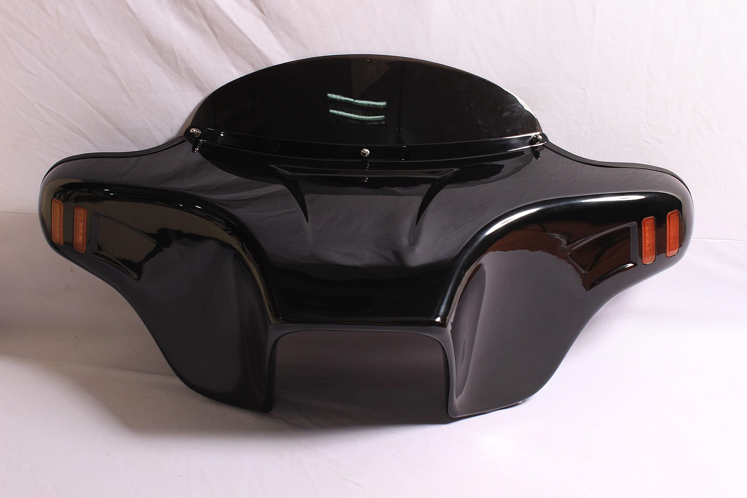 FA-3R + BAT F1+MECA MAU PAINTED BATWING FAIRING WINDSHIELD DOUBLE DIN for HARLEY TOURING ROAD KING RED LED LIGHT