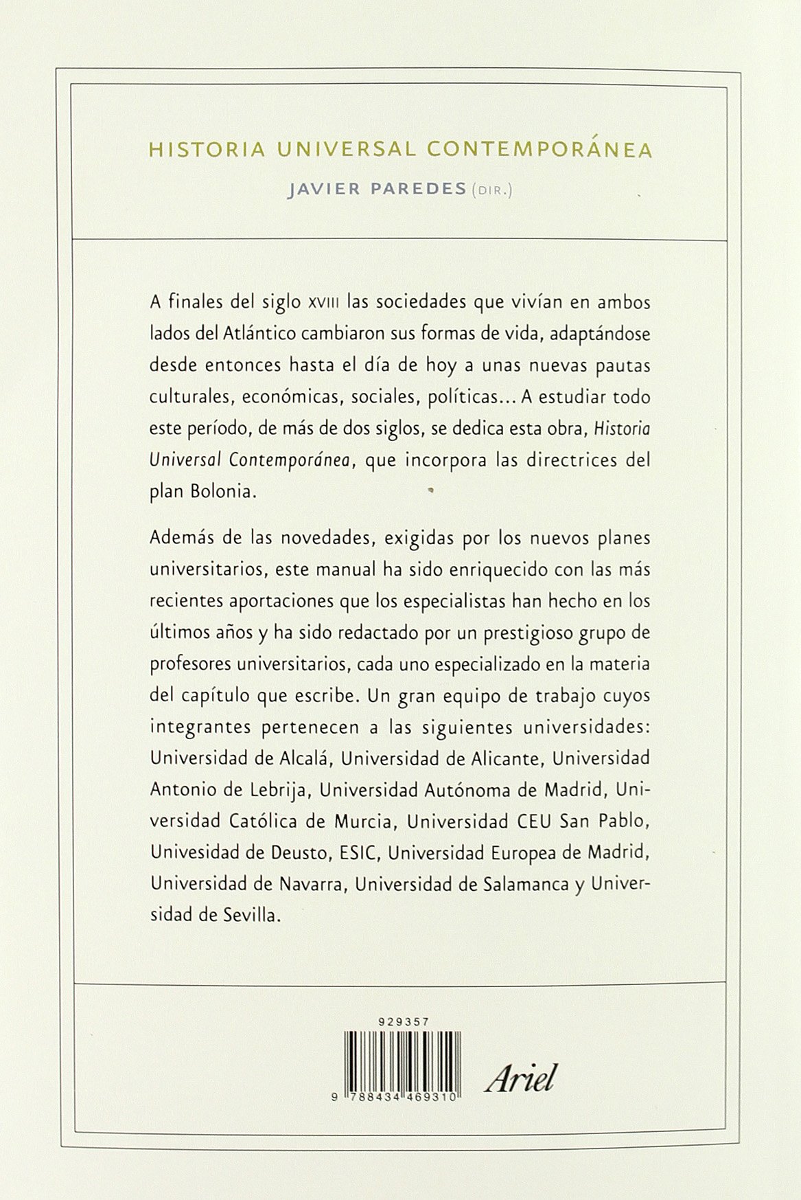 Historia universal contemporánea: Nueva edición actualizada: 1 (Ariel Historia)
