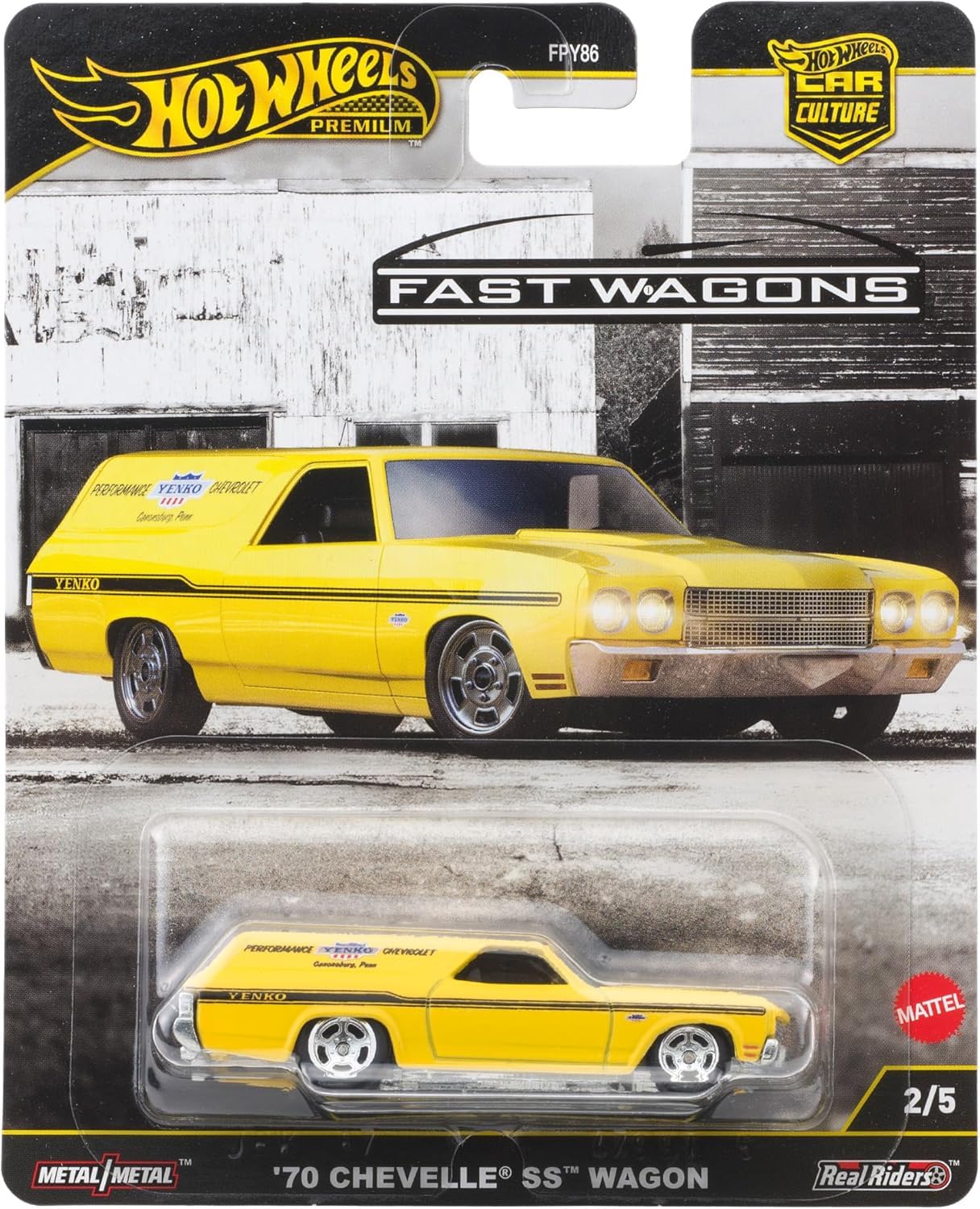 ミニカー Hot Wheels Garage '70 Chevelle 'SS' Wago Hot Wheels Premium Fast Wagons, 1:64 70 Chevelle SS Wagon Scale