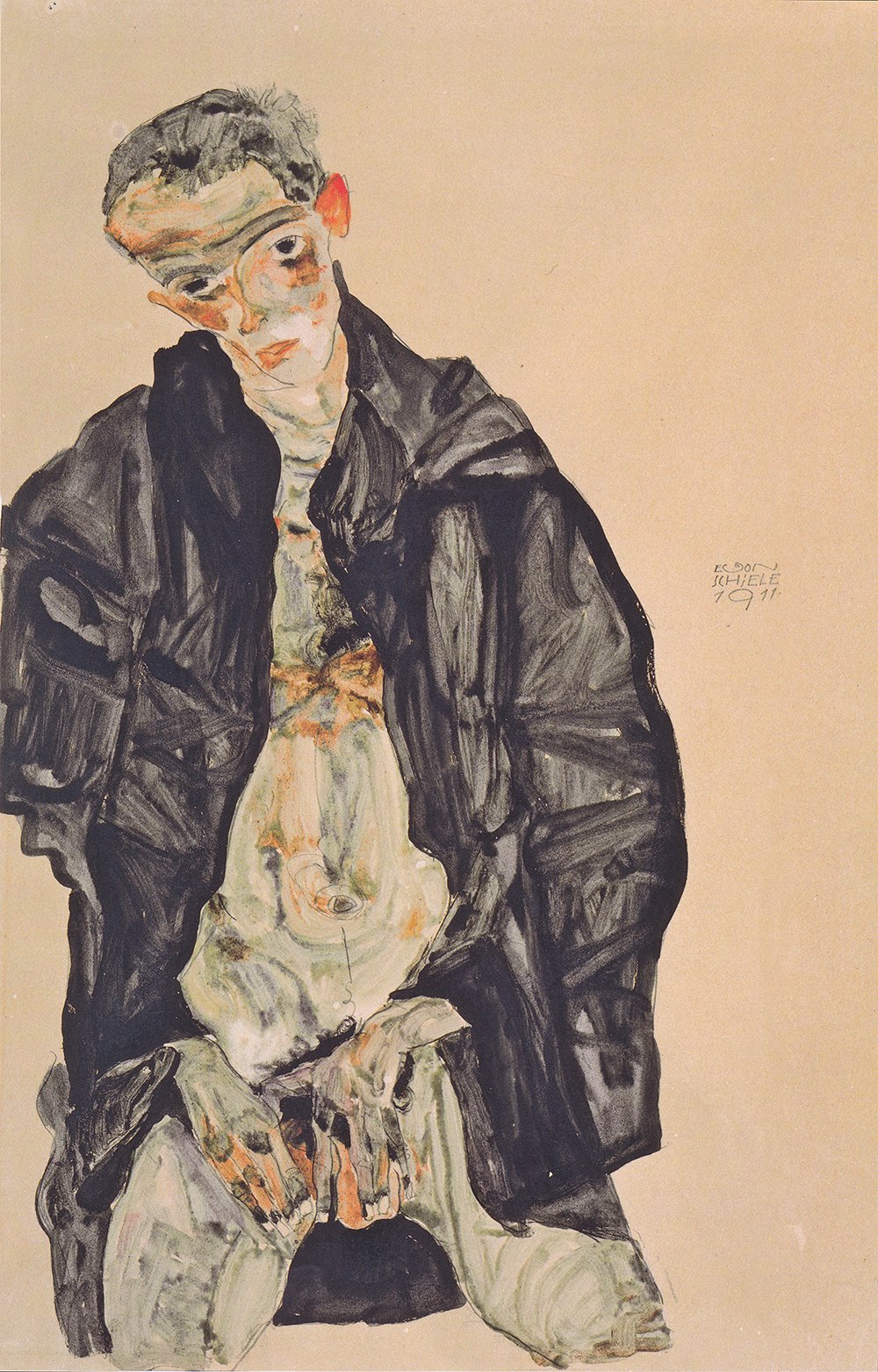Cuadro de Egon Schiele sin reflejos, lámina mate con marco para espacios pequeños