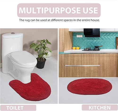 Miniatura 7 de Home Weavers - Colección Double Ruffle - Juego de alfombras de baño 100% algodón, alfombra lavable, extrasuave y absorbente, tapete de cocina, juego