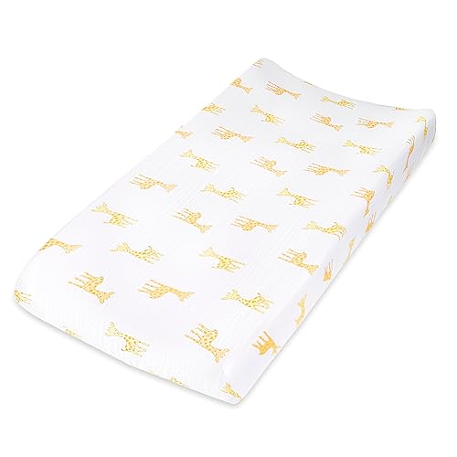 aden anais Essentials - Funda para cambiador 100 muselina de algodón súper suave transpirable ajuste cómodo a medida individual estrella bebé