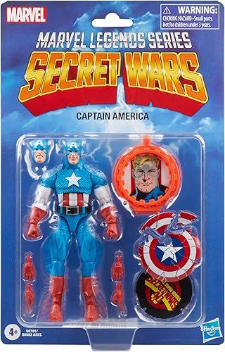 Miniatura 2 de Marvel - Figura de acción coleccionable con escudo de la Serie de cómics Captain America Avengers Retro Secret Wars, 6 pulgadas