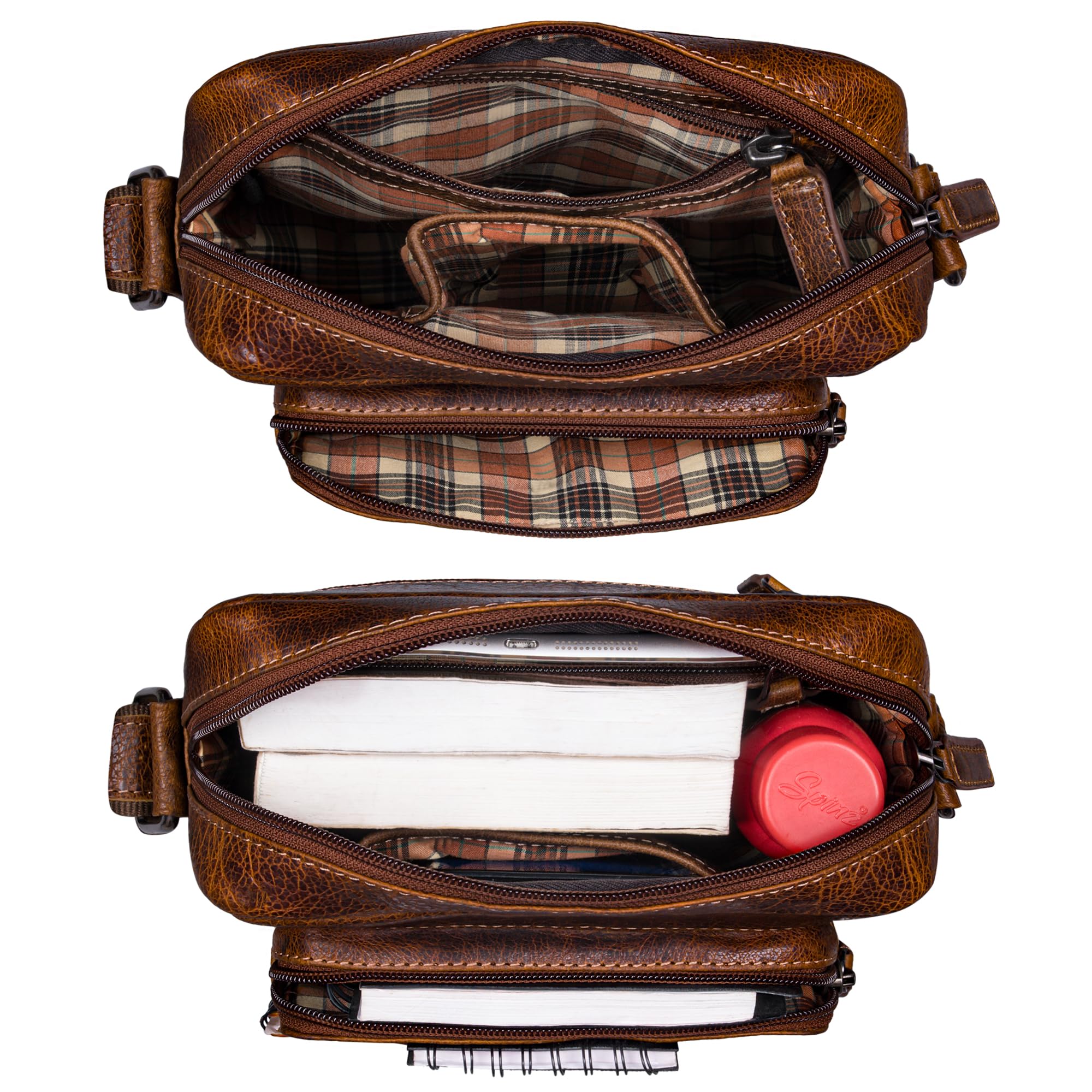 STILORD 'Dain' Borsa a Tracolla Uomo in Pelle Vera, Crossbody Vintage, Custodia Tablet, Shoulder Bag Cuoio