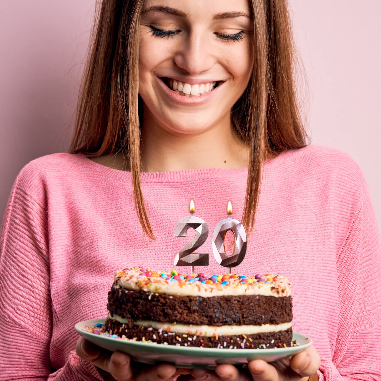 21st Birthday Candles Gold Number 21 - Sparkling Cake Candles For 21st Birthday Celebration