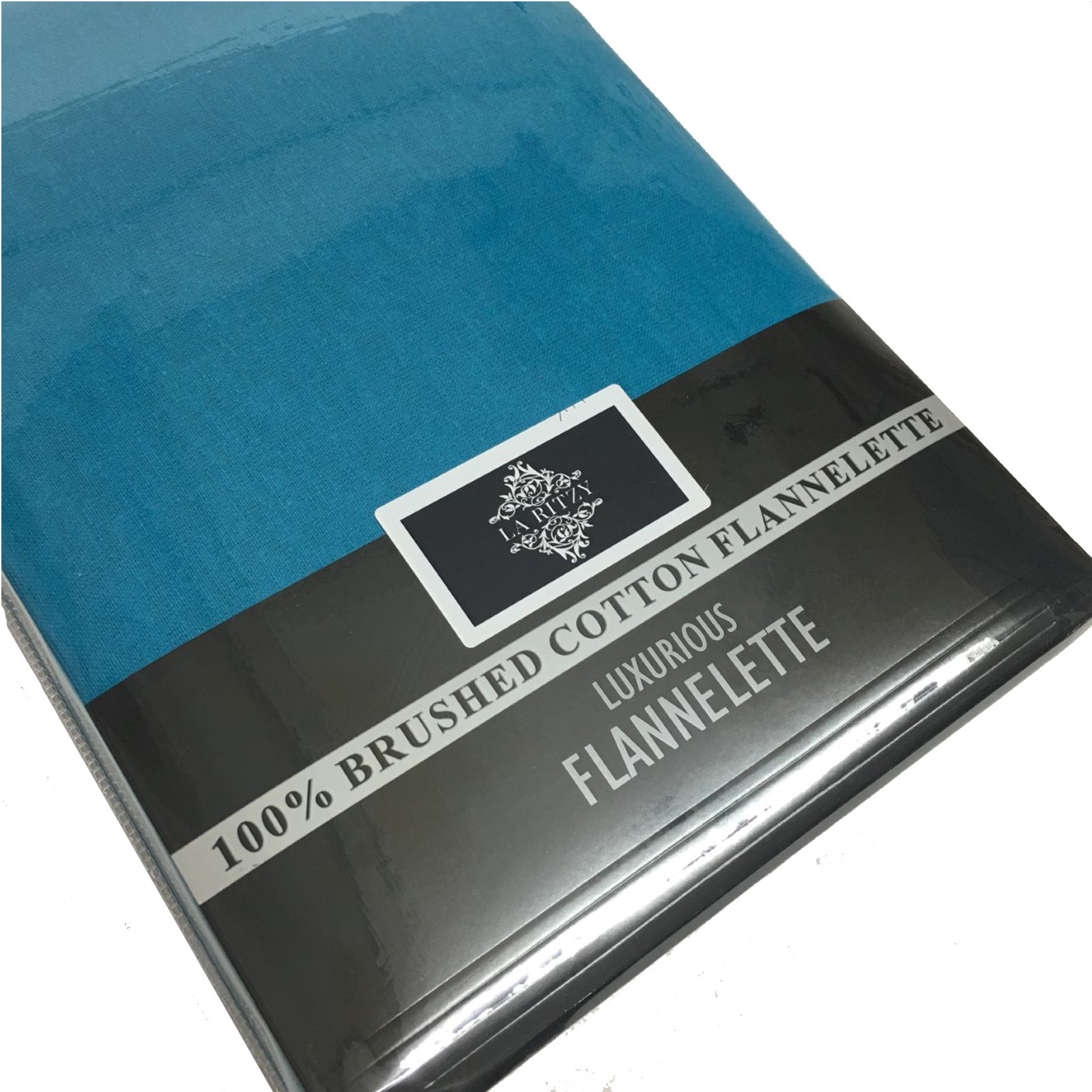 Thermal Flannelette Brushed Cotton Pillowcases Pair Plain Bedding (Teal, Pillowcase Pair)