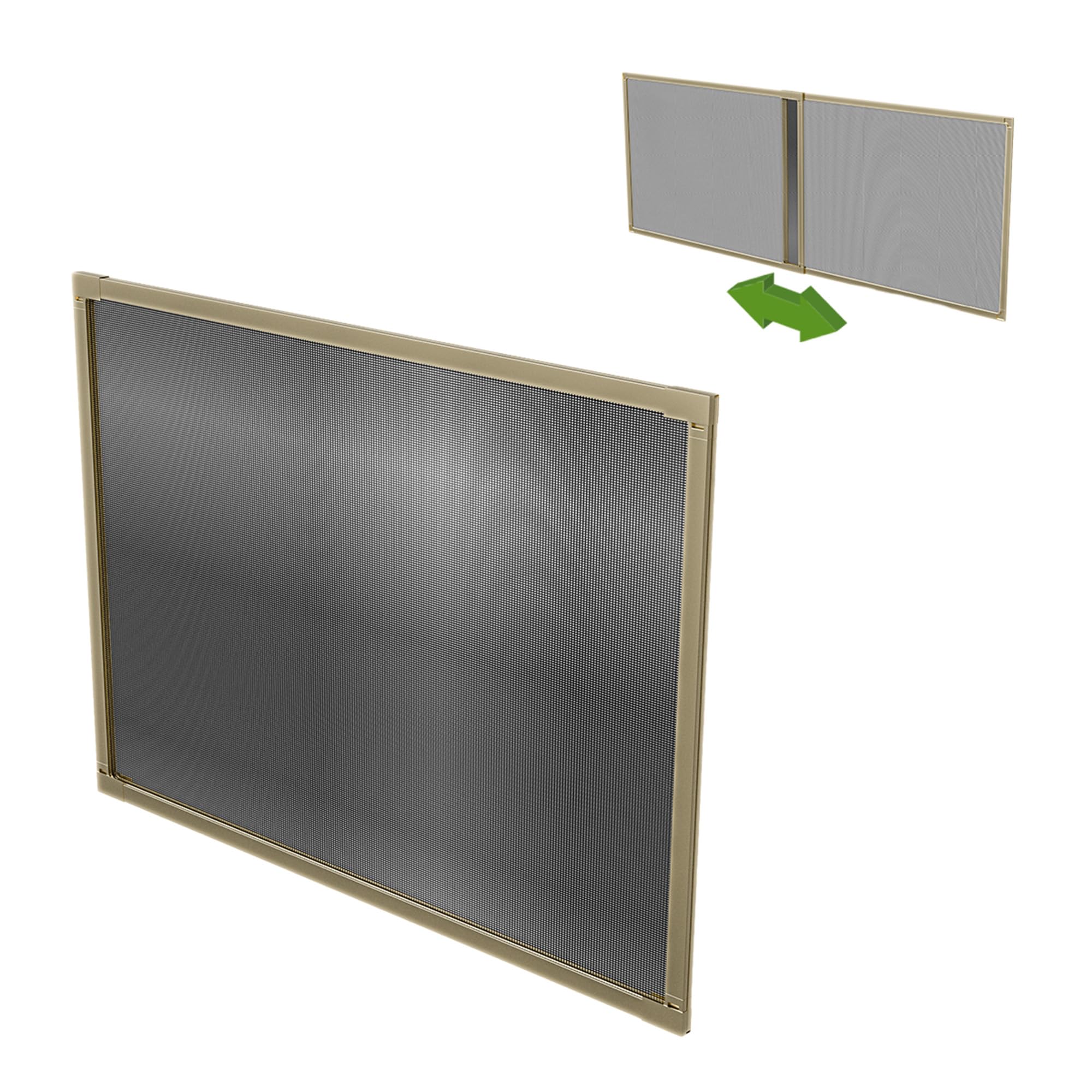 Amig - Extendable Mosquito Net for Window - 100 x 70 cm - Bronze Aluminum Frame - Gray Fiberglass Mesh - Adjustable - Tool-Free Installation - Mod. ME01