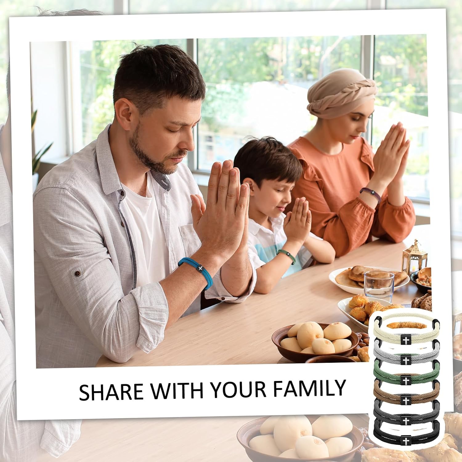 Landical 12 Pcs Braided Cross Bracelet for Men Women Christian Adjustable Rope Jesus Bracelets with Metal Knot Christian Baptism Gifts - Image 5