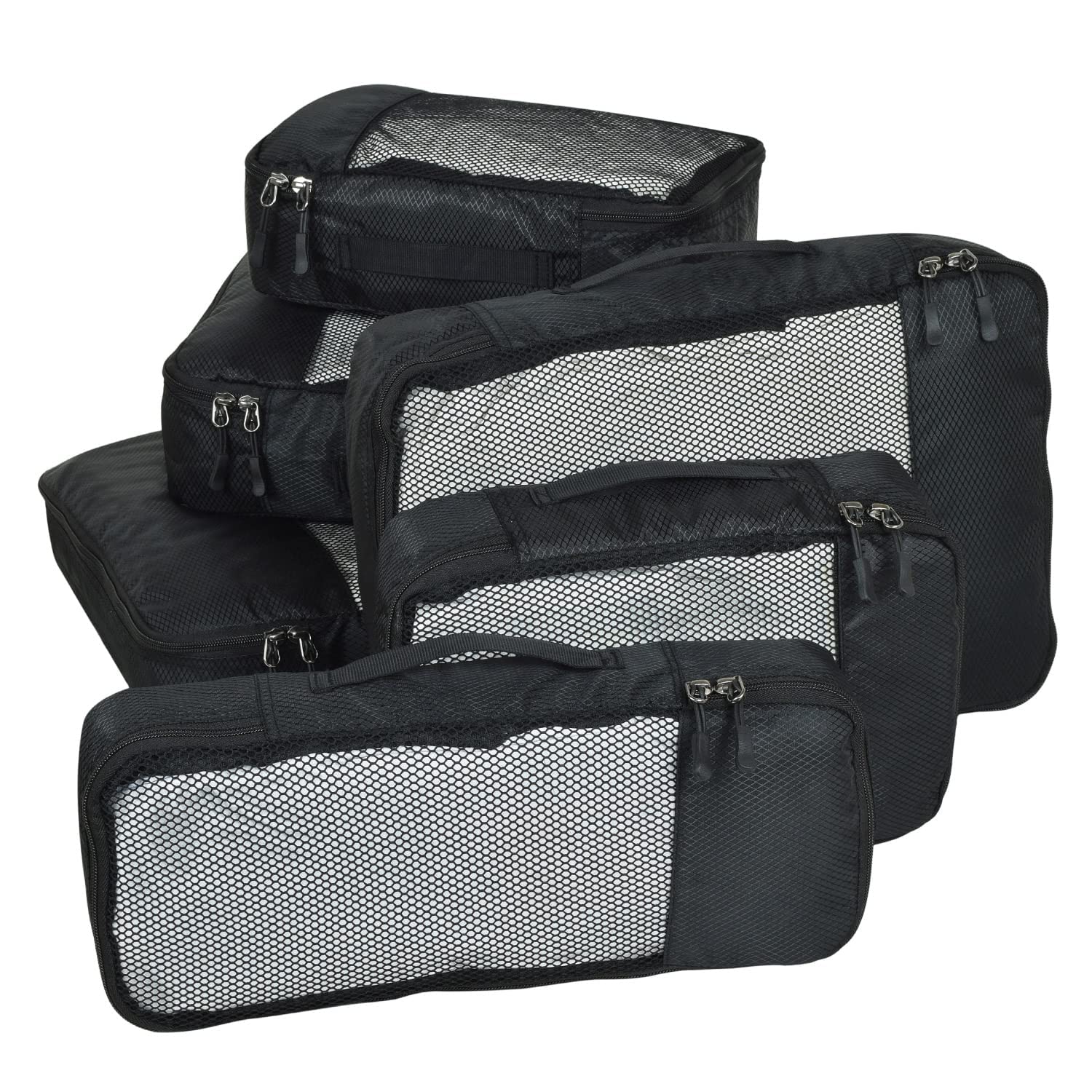 Big buyer Packing Cubes Travel Bag Organiser Set of 6 (1 Large, 2 Medium, 2 Small And 1 Slim) (Set of 6, Black)-image-20