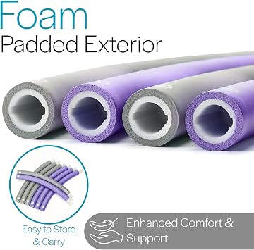 Core Balance Weighted Hula Hoop For Adult Fitness Foam Padded Size Adjustable 1kg (Smooth or Wavy)